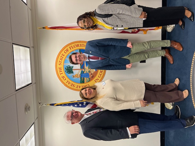 Neil Brickfield, Terri Harris, and Becky-Sue Mercer Visit to US Senator Ashley Moody's Office and met Charles Sedore (Legislative Assistant)